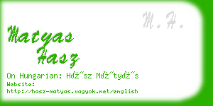 matyas hasz business card